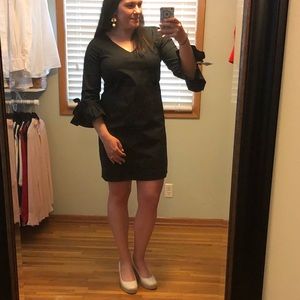 J. Crew Black bell sleeve mini dress